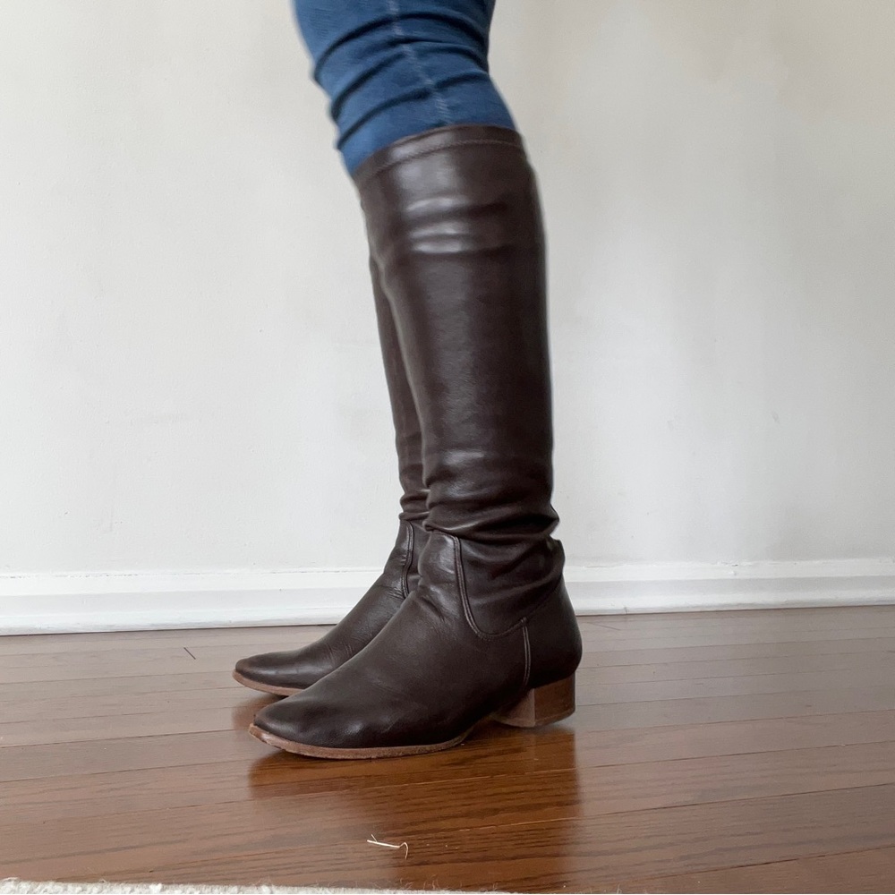 Cole Haan collection chocolate leather stretch SZ 6